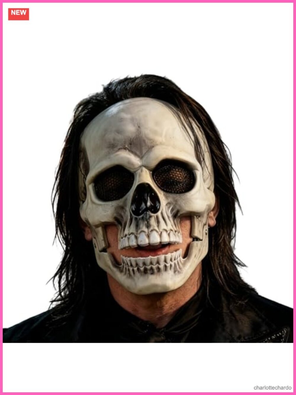 Adult Plastic Skull Mask Movable Jaw Halloween Costume Cosplay